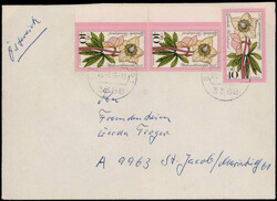 40+20 Pf. Schneerose (3) als MEF. auf portogerechtem Auslandsbrief 2 ...