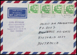 50 Pf. Burgen und Schlösser im senkrechten 4er.-Streifen auf Lupo ...