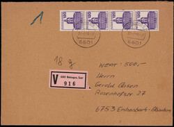 120 Pf. Burgen und Schlösser (4) als MEF. auf Wertbrief  "BÜBINGEN, ...