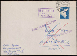 70 Pf. Industrie und Technik als EF. auf Retour-Auslandsbrief  ...