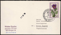 70+35 Pf. Alpenblume als EF. auf Auslandsbrief  "INGELHEIM" 1978 nach ...