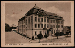 Hausdorf N.Ö.,  Volks.- und Bügerschule 1918  II  (Marke ab, kl. ...