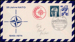25 Jahre Nato 1949-1974,  Privat-GU mit SST  "BONN" 1974