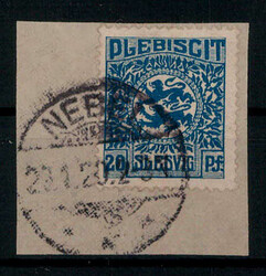 "NEBEL",  Stegstempel klar auf Bfstk. 20 Pf. Wappen