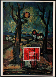 15 Fr. Waldbrandverhütung auf farbiger Maxikarte 1958