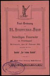 Freital - Potschappel  O-8210,  Klappkarte zum 21. Stiftungsfest der ...