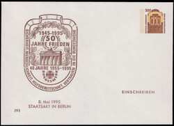 500 Pf. SWK Privat-GU  "50 JAHRE FRIEDEN 1945-1995"  *