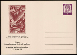 8 Pf. Gutenberg Privat-GA  "25 JAHRE BRIEFMARKENSAMMLER-VEREIN e.V. ...