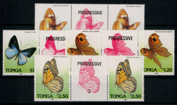 Schmetterlinge 1989 kpl. in ** Zwischenstegpaaren  (36,-)