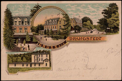 Drangstedt  W-2852,  herrliche  "Gruss aus" - Litho mit Hotel / ...