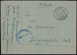 Tutow über Demmin  O-2030,  Landpost-Stegstempel nebst blauem ...