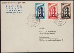 Europa 1956 kpl. auf Auslands-Satzbrief 1956 nach Schwabach