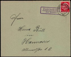 Landringhausen über Hannover  W-3000,  violetter Landpost R2 klar ...