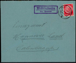 Wichtringhausen über Hannover  W-3000,  violetter Landpost R2 klar ...