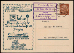 Greifenhain über Borna (Bz. Leipzig)  O-7200,  violetter Landpost R6 ...