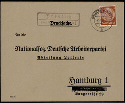 Prislich über Grabow (Mecklb.)  O-2801,  Landpost R2 klar auf DS 1938