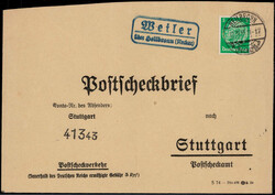 Weiler über Heilbronn (Neckar)  W-7100,  blauer Landpost R2 klar auf ...