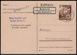 Lemfell über Haldensleben  O-3240,  Landpost R2 klar auf Blankokarte ...