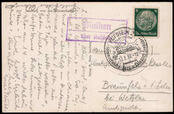 Blaiken über Kufstein,  violetter Landpost R2 klar auf Postkarte 1939