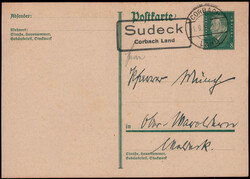 Sudeck Corbach Land  W-3540,  Landpost R2 klar auf 8 Pf. Ebert-GA 1931