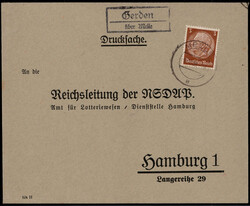Gerden über Melle  W-4520,  violetter Landpost R2 klar auf DS 1938