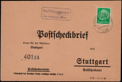 Goldburghausen über Bopfingen (Württ)  W-7085,  violetter Landpost ...