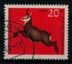 20+10 Pf. Gemse 1966 mit Plattenfehler I sauber, rundgestempelt  (- . ...