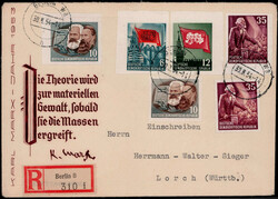 6, 10, 12 und 35 Pf. aus geschnittenen Marxblöcken nebst zwei ...