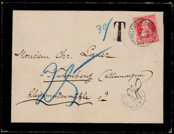 10 C. Freim. 1905 auf unterfrankiertem Auslands-Trauerbrief 1910 nach ...