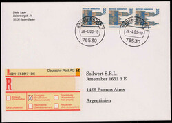 200 Pf. SWK (3) als MEF. auf ?bergabe-Reco.-Auslandsbrief  ...