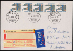 200 Pf. SWK (5) als MEF. auf Lupo.-?bergabe-Reco.-Auslandsbrief  ...