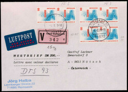 110 Pf. SWK (6) , drei Werte mit Plattenfehlern als MEF. auf Lupo ...