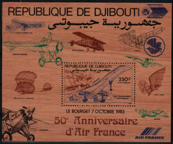 250 Fr.  50 Jahre Luftrechtsgesellschaft  "Air France" 1983 auf Holz ...