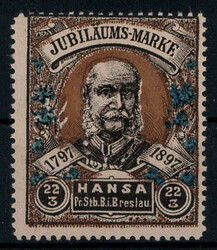 BRESLAU - Stadtbrief-Bef?rderung-Hansa,  2 1/2 Pf. Jubil?umsmarke ...