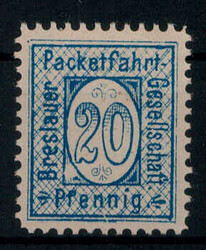BRESLAU - Packetfahrt-Gesellschaft, 20 Pf. Ziffern 1896 sauber ...