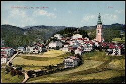 Kastelruth,  Ortspartie mit Kirche um 1910  I-II