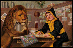 M?nchen  W-8000,  M?nchner Kindl mit bayerischem L?wen um 1920  I-II