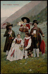 Gr?den,  Alte Gr?dner Trachten um 1910  I-II