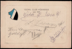 N?rnberg  W-8500,  Studentika-Karte  "Techn. Club 1889"  1911  I-II  ...