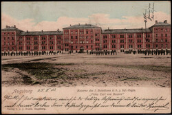 Augsburg  W-8900,  Kaserne des I. Bat. k.b. 3. Inf. Reg. Prinz Carl ...