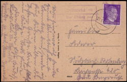 Schweta ?ber Oschatz  O-7260,  violetter Landpost R2 klar auf ...