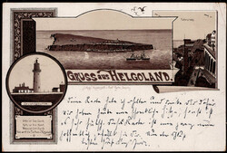 Helgoland  W-2192,  "Gruss aus" - Litho mit Leuchtturm 1897  II  ...