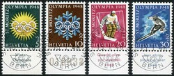 1948, Olympiade, ET-Halbmond-Stempel SCHWEIZ. POSTMUSEUM BERN 15.I.48 ...