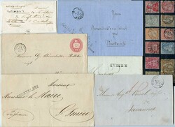 COURTELARY, 1842-1874, Interessantesa Lot Briefe, 2x R: RENAN 3x ...
