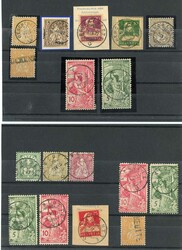 LA HEUTTE, 1873, Gr. 43, auf 5 C. GS-PK und 9 Einzelmarken, sowie ...