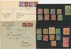 TRAMELAN, 1871-1939, Lot 4 Belege und 20 Einzelmarken mit ...