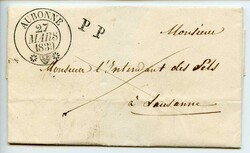 AUBONNE, 1817, 1839, je 1x Lang- resp. Gr. Zweikreisstempel, beide ...