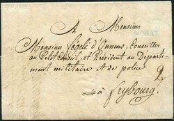 MORAT, 27 Avril 1810 (so im Winkler), kleiner blauer Langstempel, ...