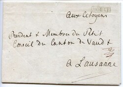 MORAT, 27 Avril 1810 (so im Winkler), kleiner blauer Langstempel, ...