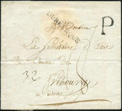 PONTARLIER, (1805/06), grosses "P" 17x10 des Austauschbüros, perfekt ...